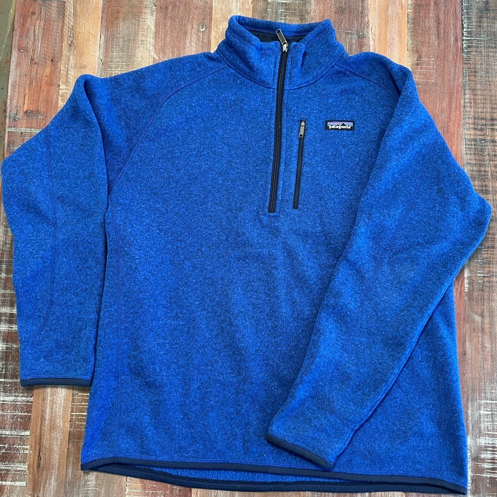 Patagonia Better Sweater 1/4 Zip XL in EUC Blue